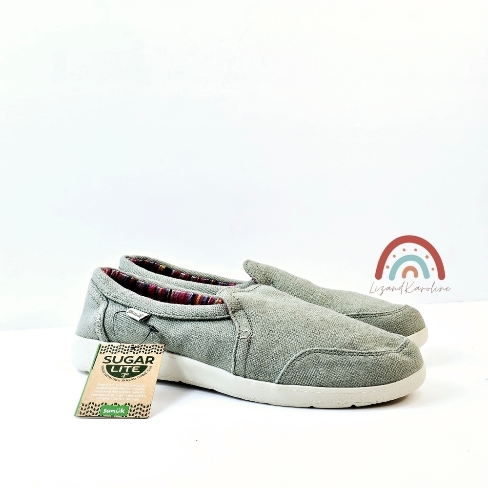 New! Sanuk Sidewalk Surfer Lite 2 SL Canvas Slip On Shoes